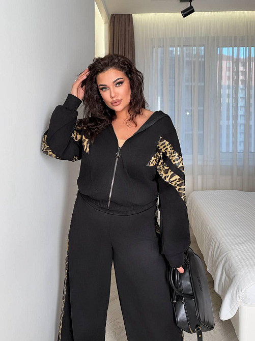 Жіночий стильний повсякденний костюм двійка замша на дайвінгу Одеса - фото 1