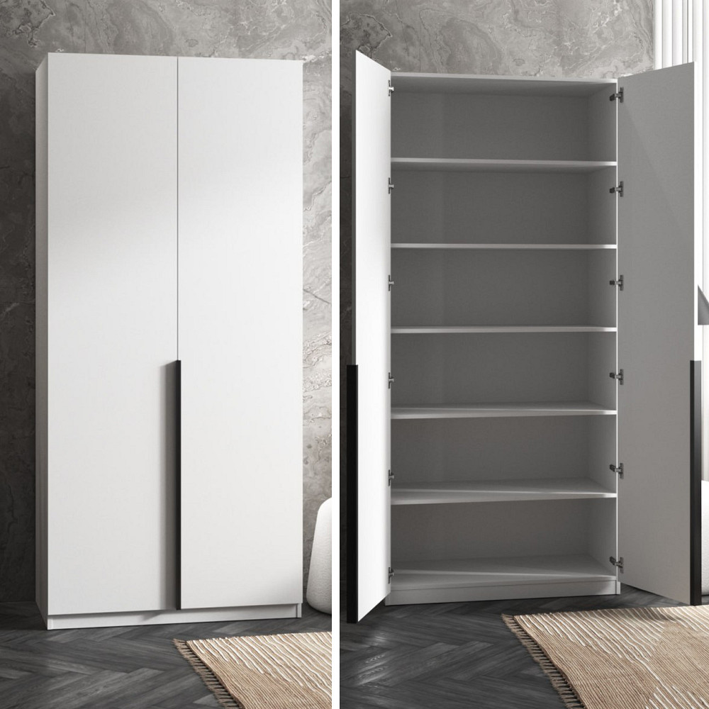 Шкаф для одежды VAYS M-26, с полками, ЛДСП, 100×50×220 см - для спальни, гостиной, прихожей Львов - изображение 3