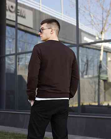 Світшот чоловічий однотонний шоколадний Pobedov 001 Київ