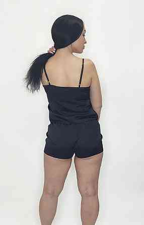 Пижама женская шелковая с шортами Черный 50 Харьков