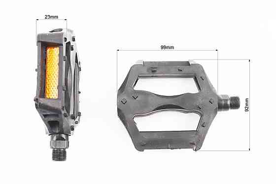 Педалі MTB 9/16" (100x90x20mm) пластикові, чорні (без підшипників) Київ