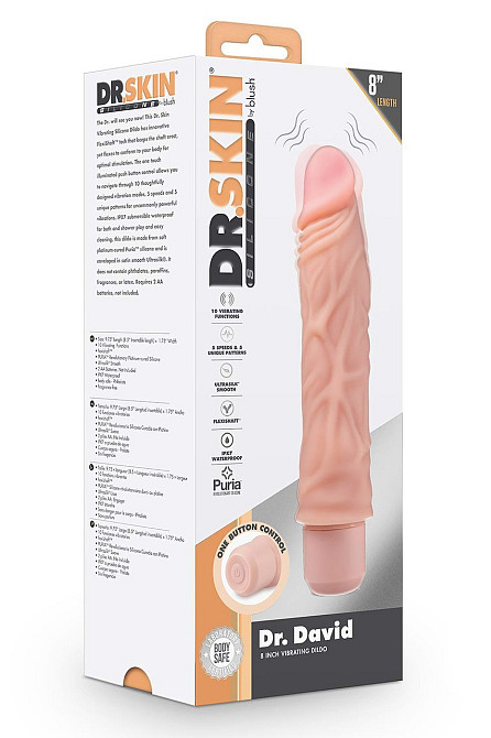 Вібратор реалістичний Blush DR. SKIN Dr.David 21,5 см тілесний Sex Aura Київ - фото 6