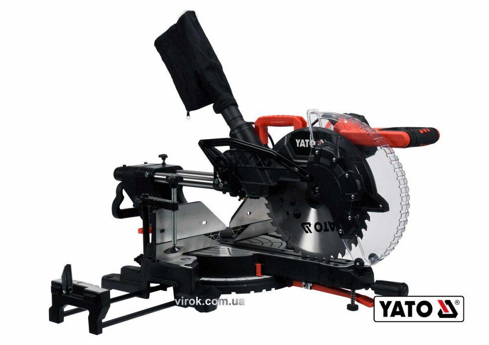 Пила торцьовальна з протяжкою і лазером YATO: P=1.8 кВт, диск Ø=305/30мм, гл. різу 90°/45°-105/60мм Одесса - изображение 1
