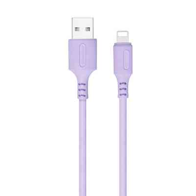 Дата кабель USB 2.0 AM to Lightning 1.0m soft silicone violet ColorWay (CW-CBUL044-PU) Винница