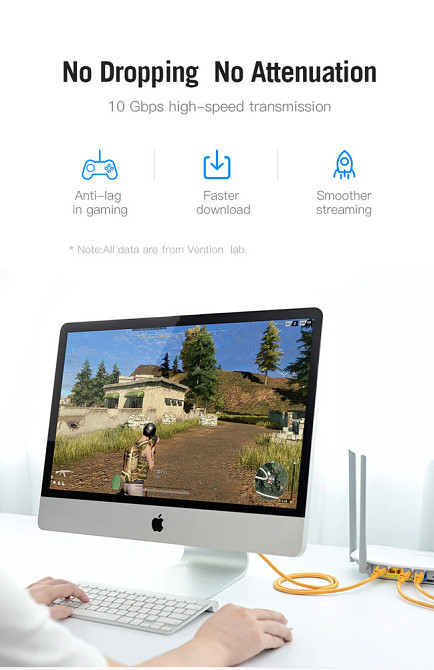 Кабель Vention Cat.6A SFTP 1.5м жовтий Київ - фото 9