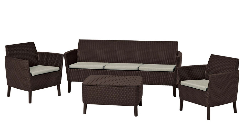 Комплект садових меблів Keter Salemo 3 seater set, коричневий Київ - фото 1
