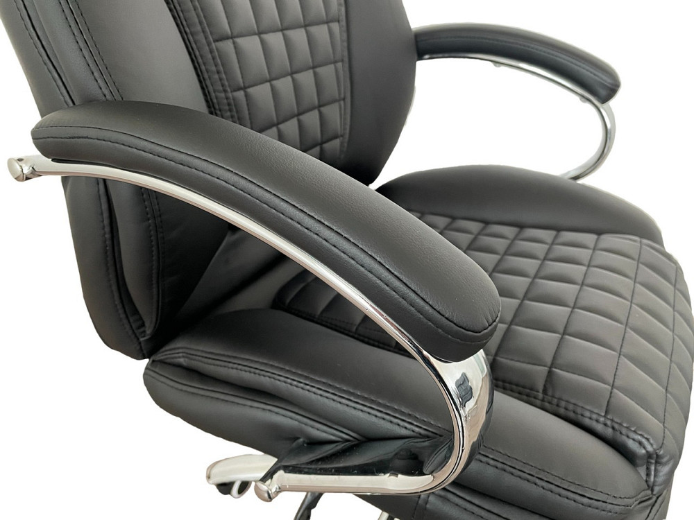 Офісне крісло керівника Tehforward Tesla хром Anyfix Чорний Дніпро - фото 5