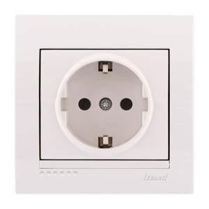 DERIY білий Розетка внутрішня із заземленням Лезард Житомир - изображение 1
