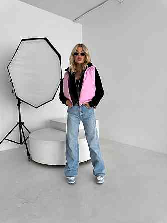 Жіноча двостороння жилетка з кулісками з боків і кишенею плащівка емі + силікон Рожевий, 46/48 Одеса