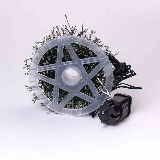 Гірлянда роса мішура 30 метрів хвойна лапа 640 led світлодіодів зелений дріт мультиколор D1750ML Коломия