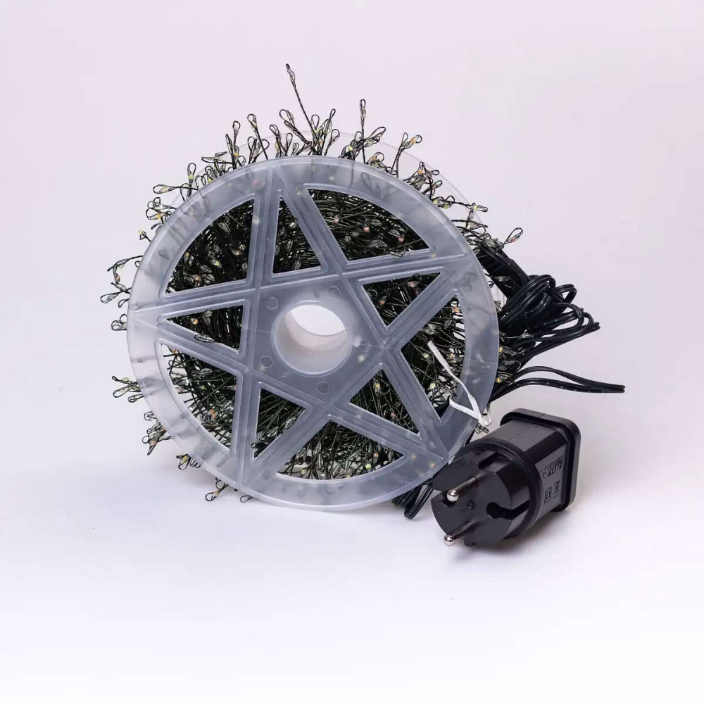 Гірлянда роса мішура 30 метрів хвойна лапа 640 led світлодіодів зелений дріт мультиколор D1750ML Коломия - фото 5