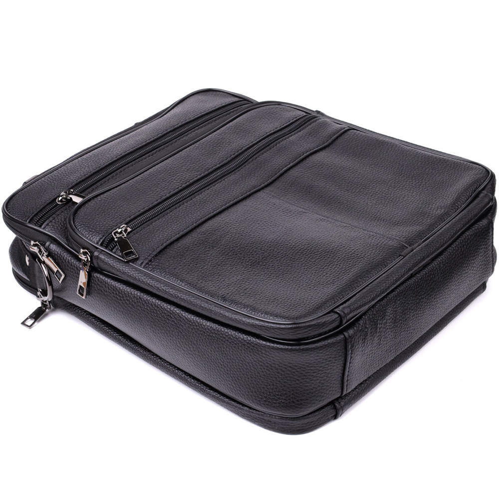 Сумка мужская с ручкой для переноса в руке из натуральной кожи Vintage 23029 Черный Киев - изображение 7