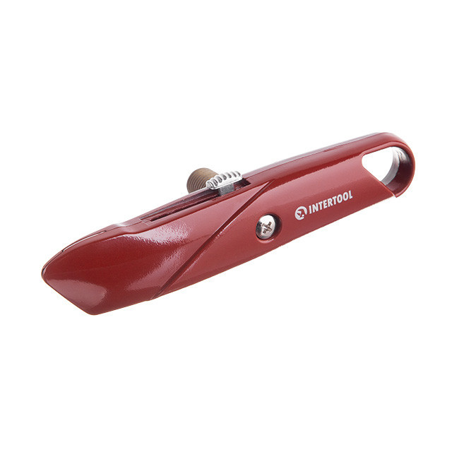 Ніж трапецієподібний, 60×19 мм, з висувним лезом, металевий корпус INTERTOOL HT-0505 Киев - изображение 9