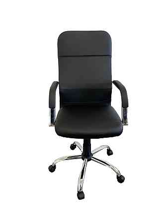 Офісне крісло керівника Tehforward Helios хром Tilt Чорний Дніпро