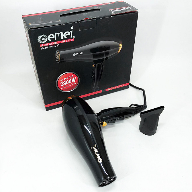 Функциональный профессиональный фен Gemei GM 1765 2800 Вт, Качественный фен для волос JV-58 Львов - изображение 10