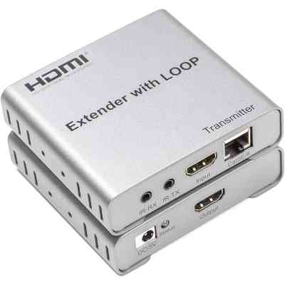 Адаптер HDMI 4K/30hz, up to 100m via CAT5E/6, loop-out (HDES12-LOOP) PowerPlant (CA912964) Вінниця
