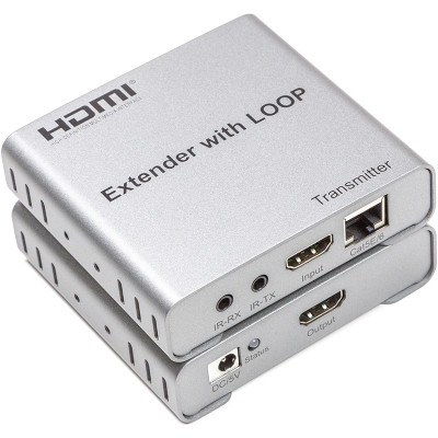 Адаптер HDMI 4K/30hz, up to 100m via CAT5E/6, loop-out (HDES12-LOOP) PowerPlant (CA912964) Вінниця - фото 4