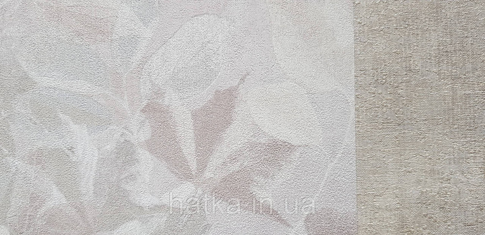 Шпалери вінілові на флізеліні Grandeco Time метрові квіти листя рожеві коричневі сірі Київ - фото 4