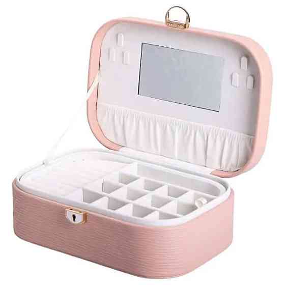 Скринька для прикрас з еко шкіри 2 яруси із замком органайзер для ювелірних виробів HP-5-1P Київ