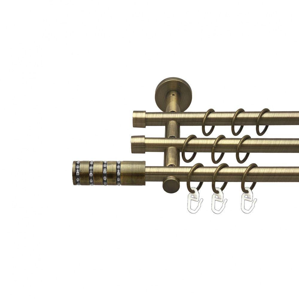 Карниз Orvit Барамелла металевий трирядний циліндр (20 см) гладка труба кільце металеве Антик 16\16\16 мм 240 Львов - изображение 1