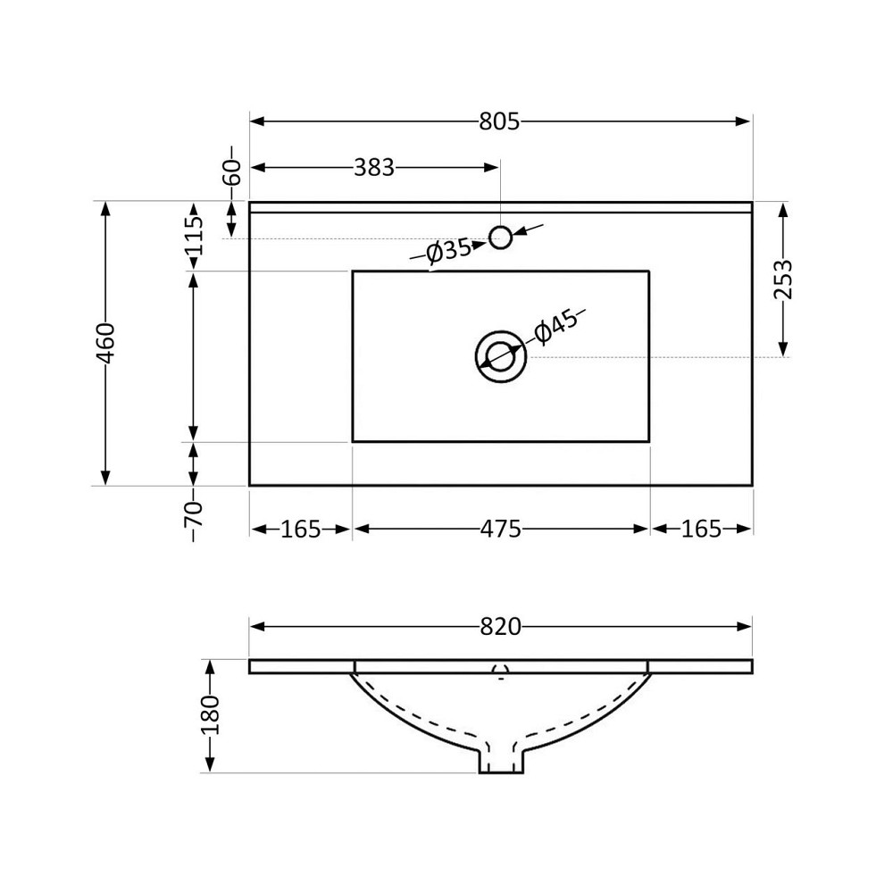 Раковина Qtap Albatross 820х460х180 White QT01113080CW1 Київ - фото 2