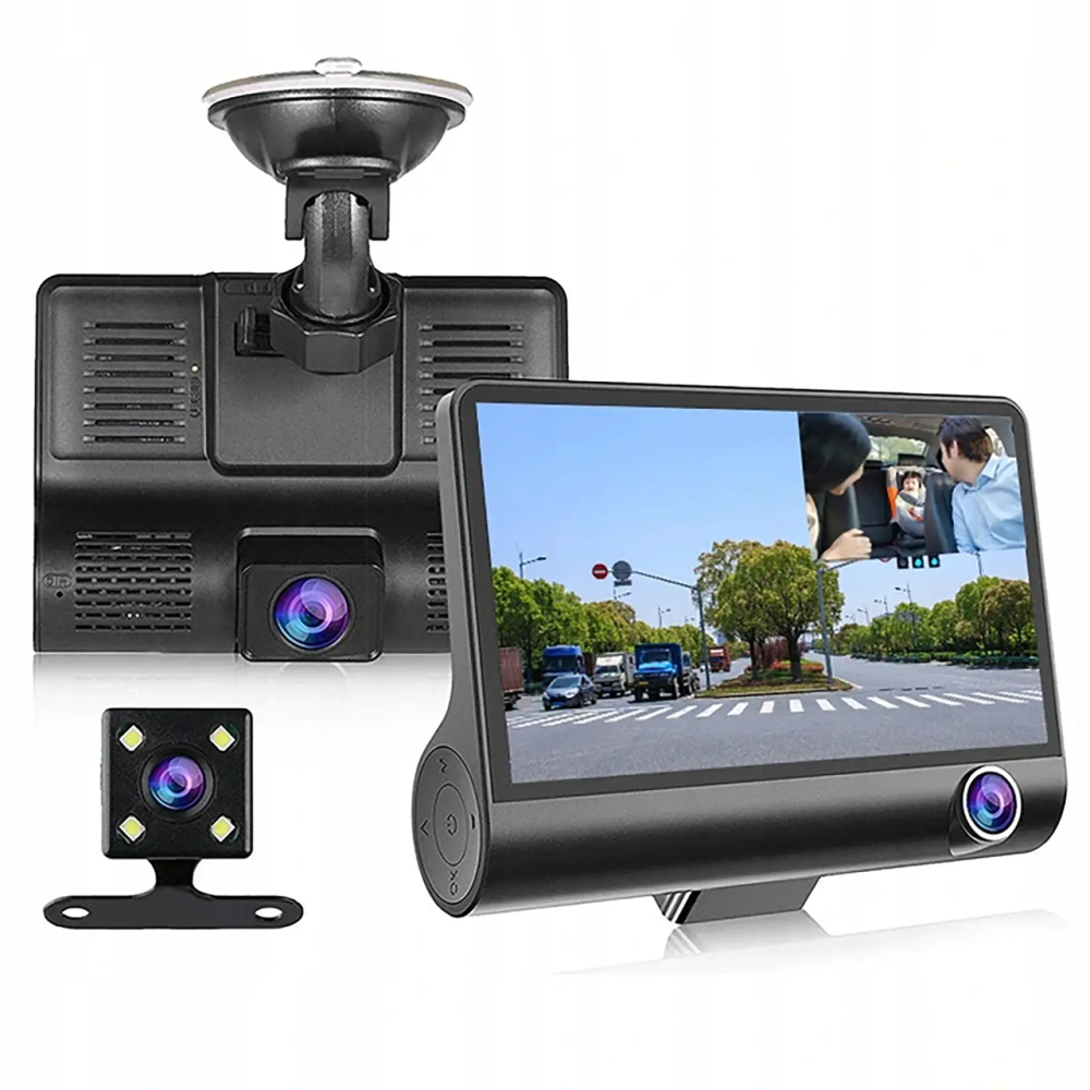 Відеореєстратор автомобільний DVR-T655 Full HD (3 камери) Вінниця - фото 1