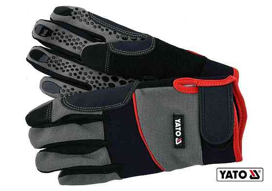 Рукавиці робочі з застібкою-липучкою YATO : штучна шкіра + синтетична тканина, розмір 8 [12/72] Одесса