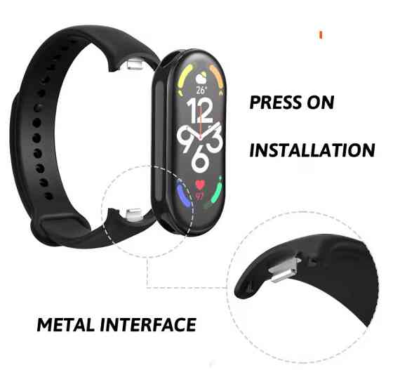 Ремешок для Xiaomi Mi Band 8 и Mi Band 9 силиконовый сменный браслет для фитнес трекера Xiaomi Mi Band (зеленый) Николаев