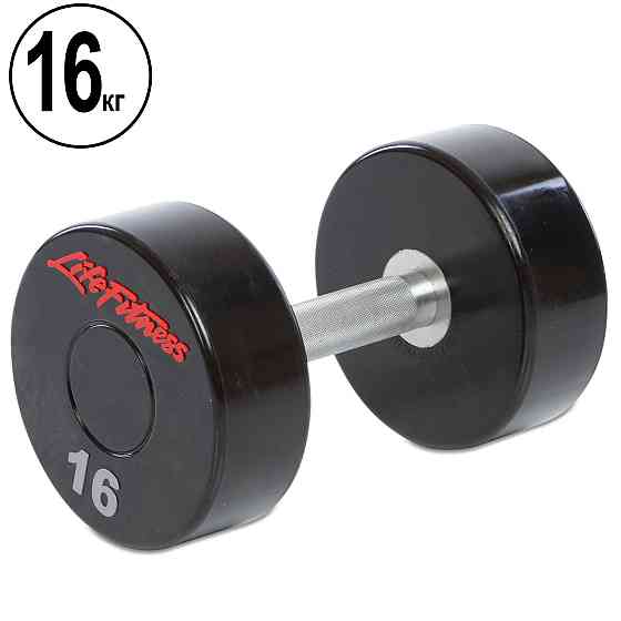 Гантель 16 кг цільна професійна LIFE FITNESS-80081-16 Київ