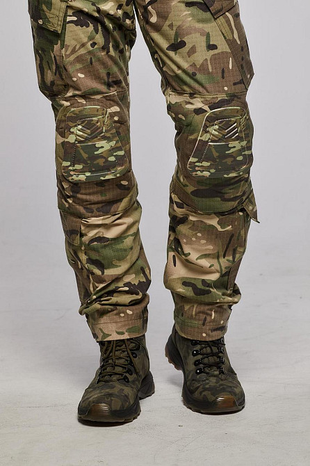 Военные мужские усиленные брюки мультикам с наколенниками, полевые брюки рип стоп весна лето осень Львов - изображение 2