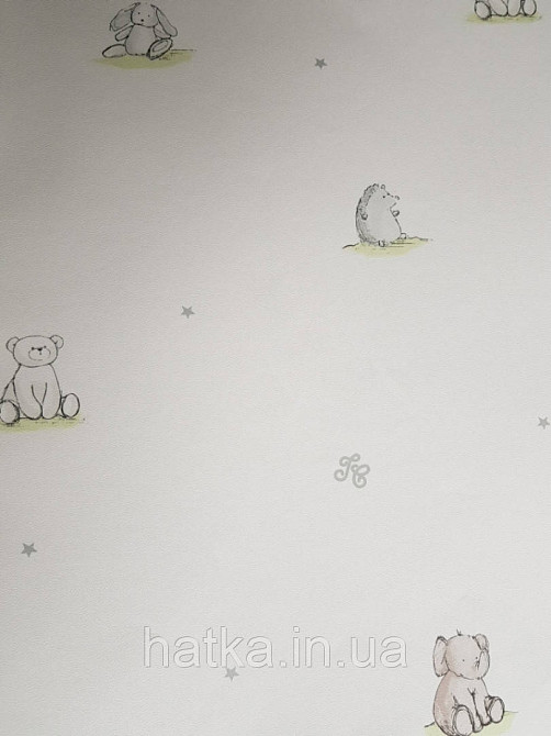 Шпалери флізелінові дитячі экологтчески чисті Lutece Tartine et Chocolat ведмедики слоники їжачки зайці на Київ - фото 1