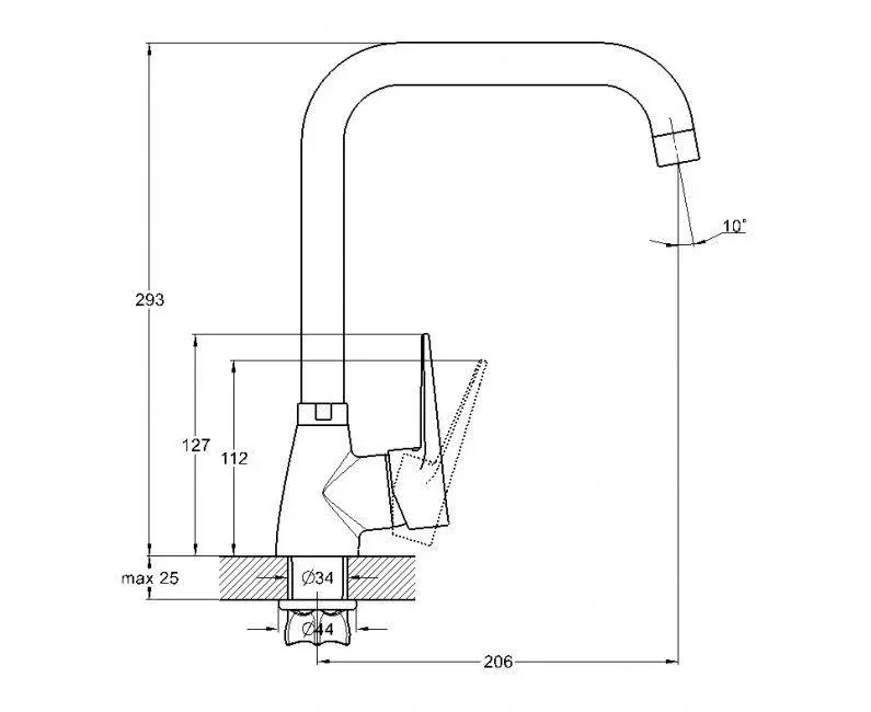 Смеситель для кухни WEZER SOP4-045, хром Киев - изображение 3