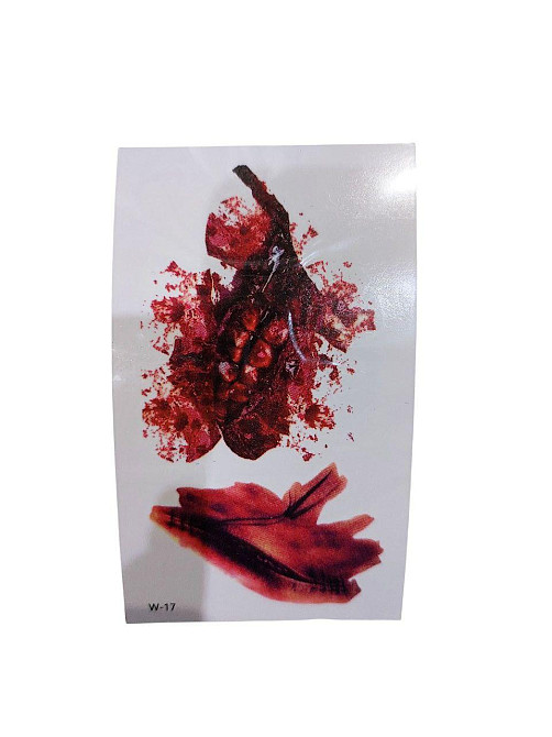 Наклейки тату для Хелловіну для тіла 10 на 6 см червоний Київ - фото 1