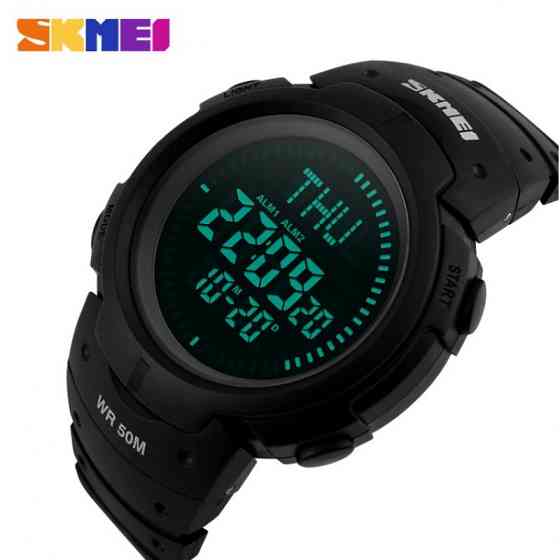 Мужские часы с компасом Skmei 1231 черные Винница