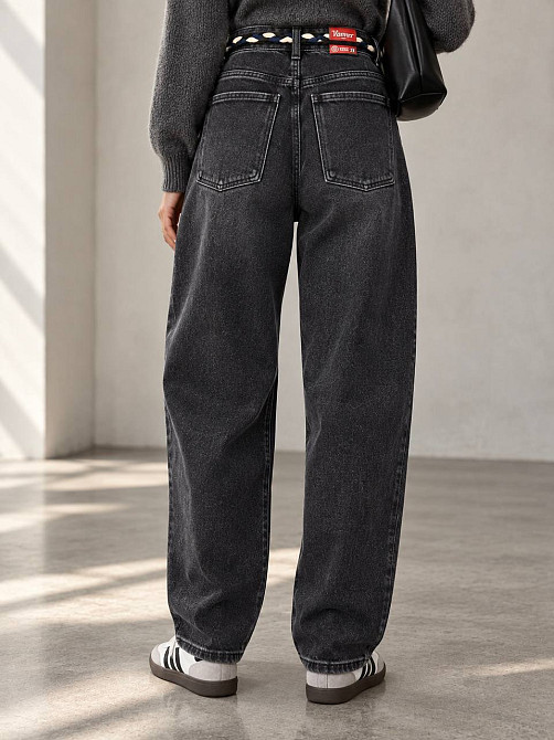 Джинсы женские Vanver 82216 baggy MOM бананы американки с поясом черные, черный, 29, 29, 83 см, 113 см Киев - изображение 2