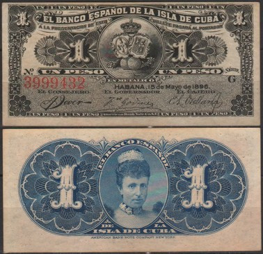 Куба / Cuba 1 peso 1896 Pick 47 UNC Полтава - фото 1