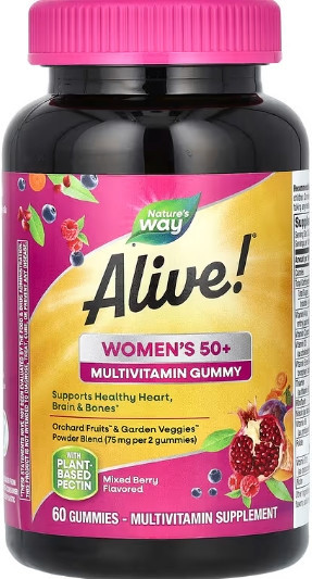 Жувальні вітаміни для жінок від 50 років Alive!® Womens 50+ Multi 60 жув таб Київ - фото 1