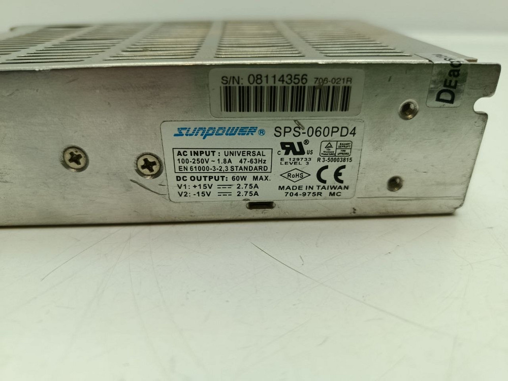Промисловий блок живлення Sunpower 60W (+15V / -15V) SPS-060PD4 ( товар вживаний) Луцьк - фото 1