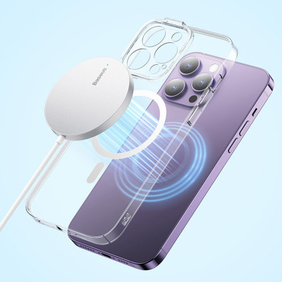 Зарядний пристрій Baseus Simple Mini3 Magnetic Wireless Charger 15W Silver (CCJJ040012) Вінниця - фото 7