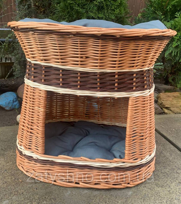 Лежак овальный для кошки, плетеный, с подушкой Киев - изображение 5