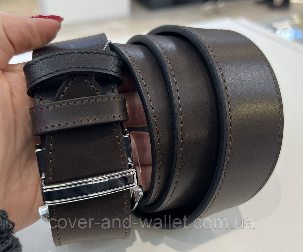 Двусторонний мужской джинсовый ремень с классической пряжкой 40 мм PS Leather Киев - изображение 5