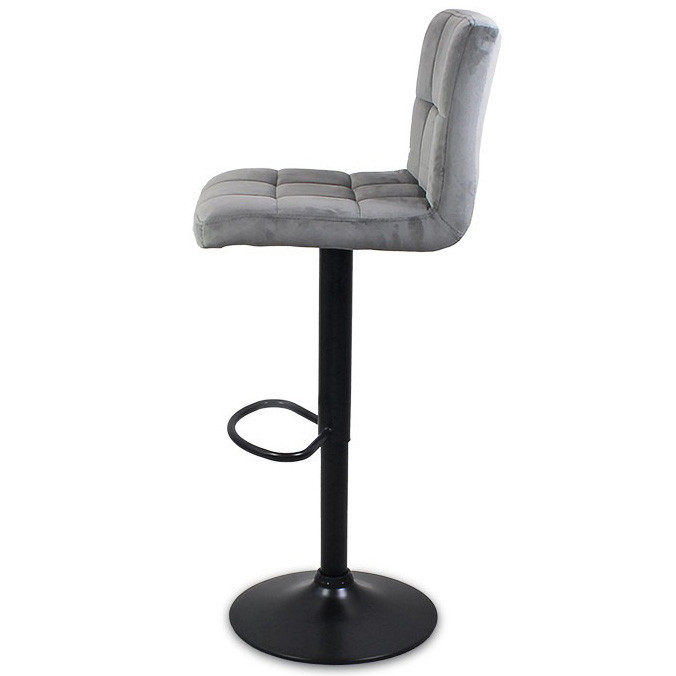 Барный стул со спинкой Hoker Just Sit MONZO-VELVET регулируемый кресло для кухни Серый Киев - изображение 5