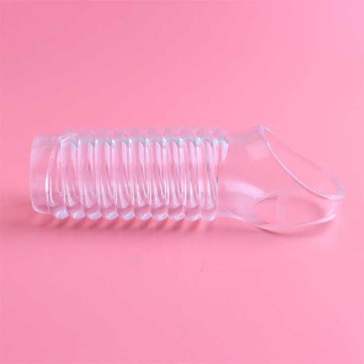 Рельєфна насадка на пеніс з відкритою голівкою - Прозорий - 11.5*4см Вінниця - фото 1