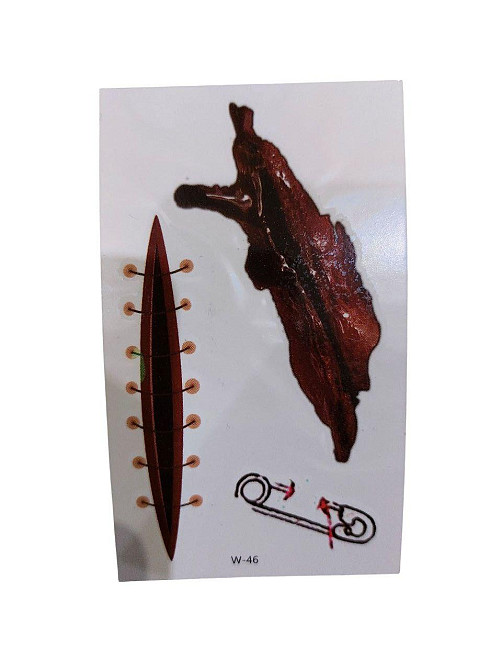 Тату Хелловін наклейки на тіло рани 10 на 6 см червоний Київ - фото 1