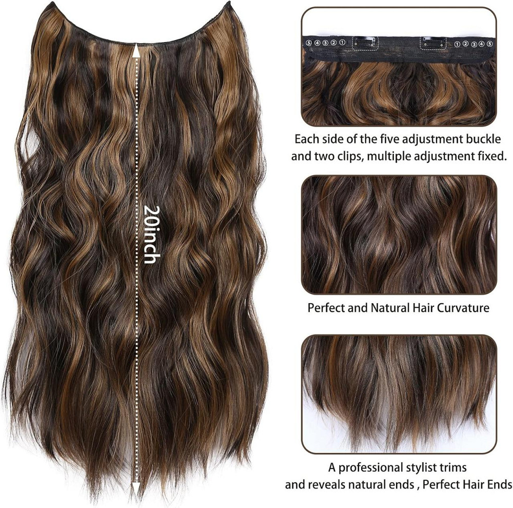 Накладные пряди на невидимой ленте клипсах 50см каштановые, волосы коричневые с карамельным мелированием Киев - изображение 4