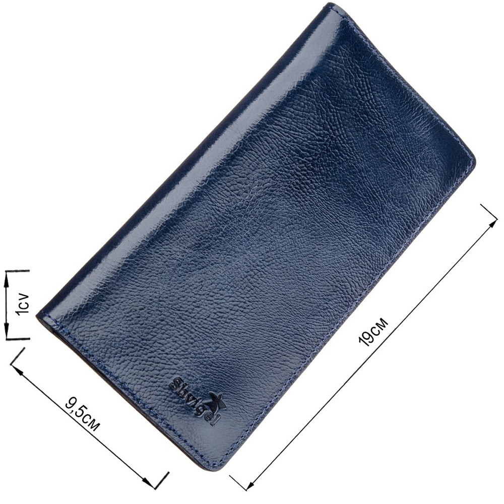 Гаманець унісекс на кнопках шкіряний SHVIGEL 16192 Синій Київ - фото 5