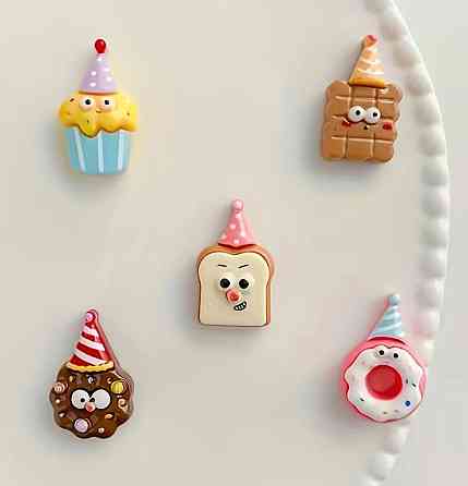 Магниты на холодильник десерты 5 шт милые магниты пончик кекс печенье набор Киев