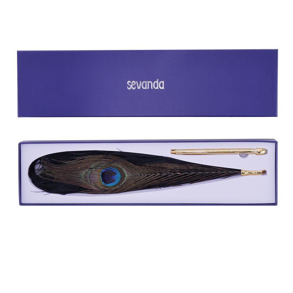 Щекоталка LOCKINK SEVANDA Natural Peacock Flirting Feather Tickler, перо павлина Sex Aura Киев - изображение 8