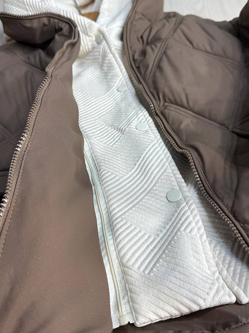 Куртка жіноча Haiziyuan 552 демісезонна оверсайз з капюшоном коричнева, коричневий, M Київ - фото 5