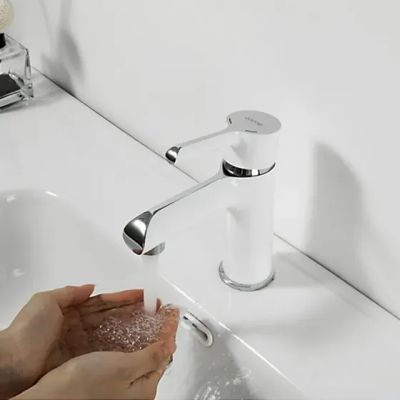 Змішувач для умивальника GAPPO G1003-8 білий/хром Київ